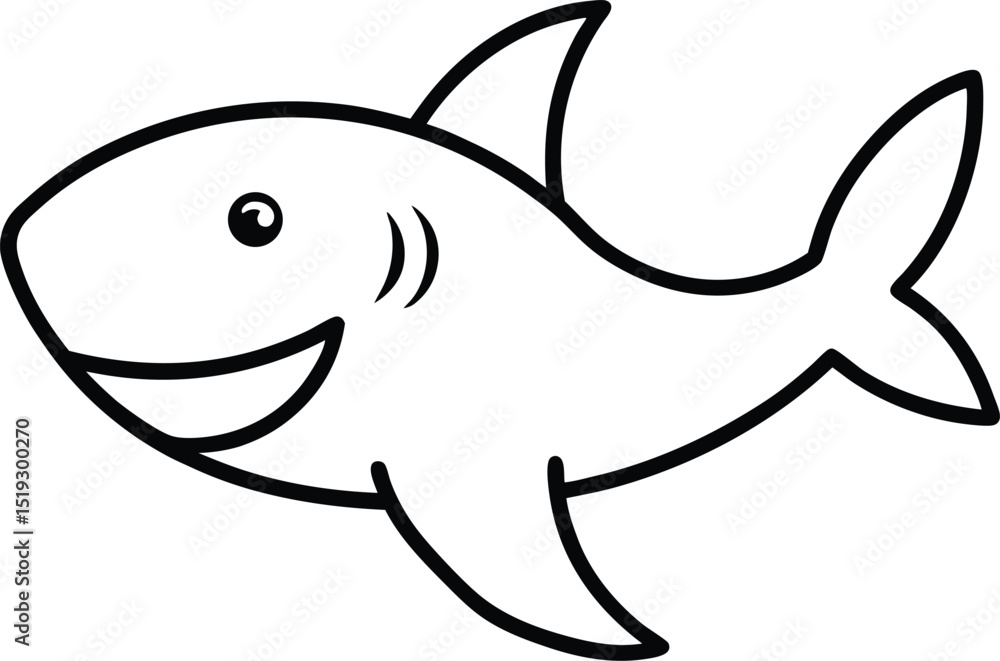 tiger shark icon line art vector illustration on transparent background tiger shark icon line art vector illustration on transparent background
