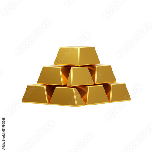 Gold Bars Stacked in a Pyramid Shape Depicting Wealth and Financial Investment