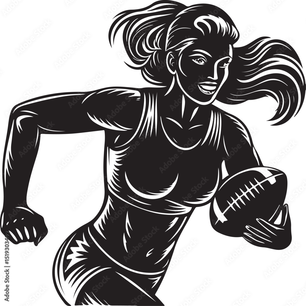 Fototapeta premium female football player silhouettes vector graphic design