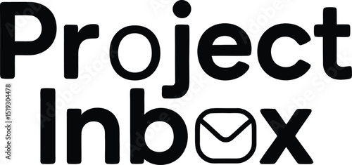 The words project inbox appear in bold black font with an email icon in the middle perfect for business themes.