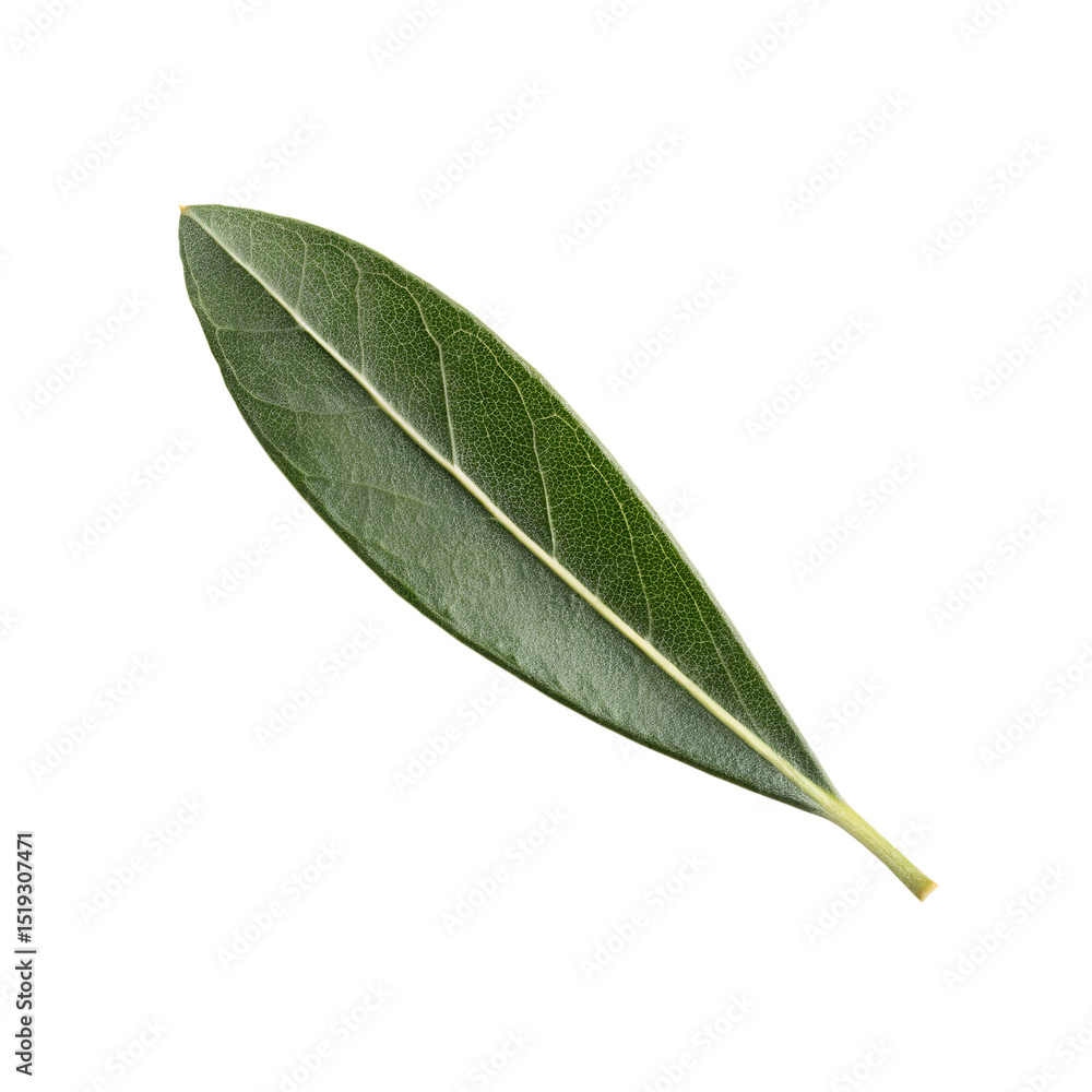 Obraz premium Green Leaf: A vibrant, macro shot of a single, fresh green leaf, its intricate veins and vibrant hue showcasing the beauty of nature's artistry.