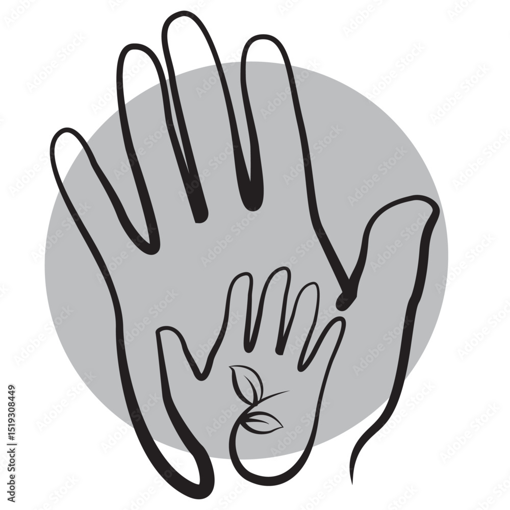 Fototapeta premium Modern Father’s Day Vector Illustration – Silhouette Line Drawing of Happy Dad Holding Child – Love, Hero, Family Event Art