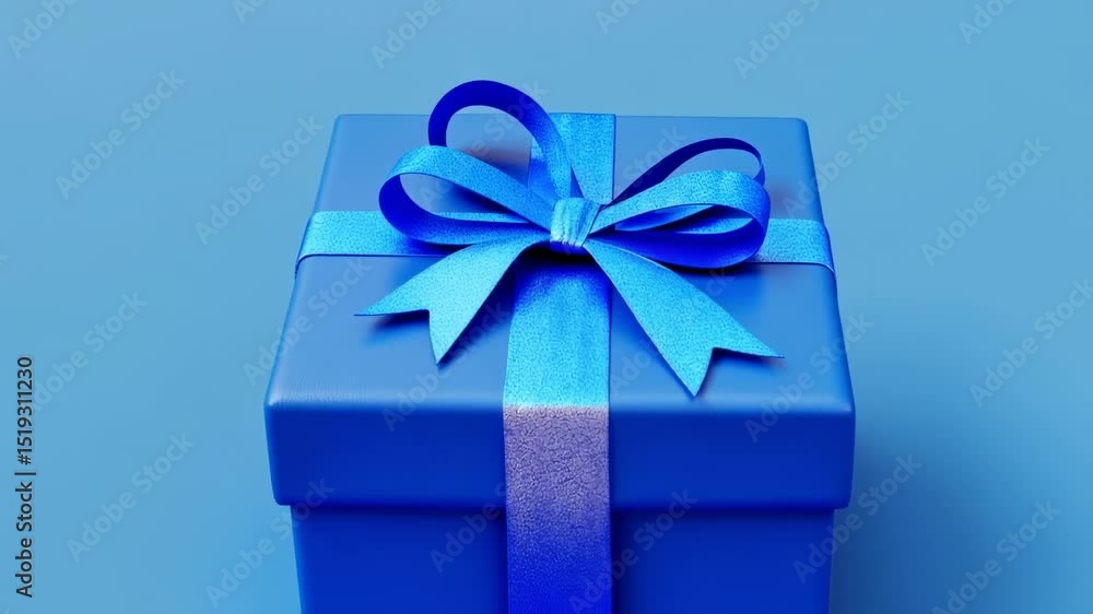 gift box with blue ribbon gift box with blue ribbon
