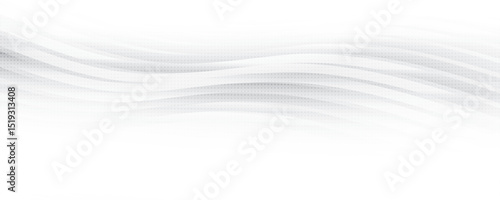 Abstract white and gray color with curve lines and dot pattern, halftone effect. Vector illustration.