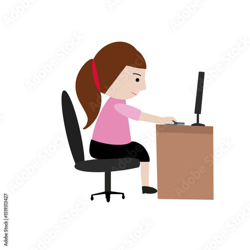 business woman working on laptop