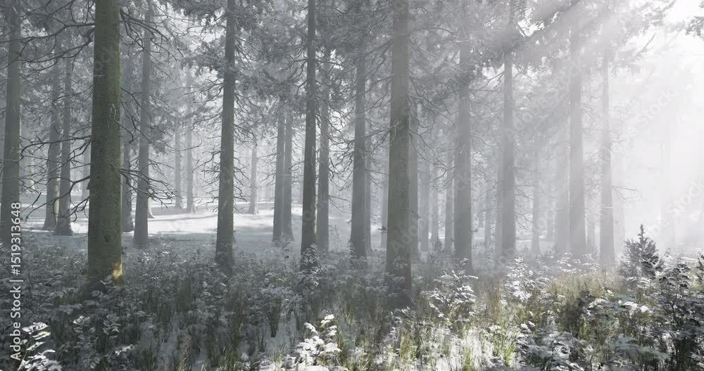 Snow blankets the ground, while sunlight streams through tall pine trees in a tranquil winter forest. The atmosphere is serene and ethereal, creating a peaceful landscape. Snow blankets the ground, while sunlight streams through tall pine trees in a tranquil winter forest. The atmosphere is serene and ethereal, creating a peaceful landscape.
