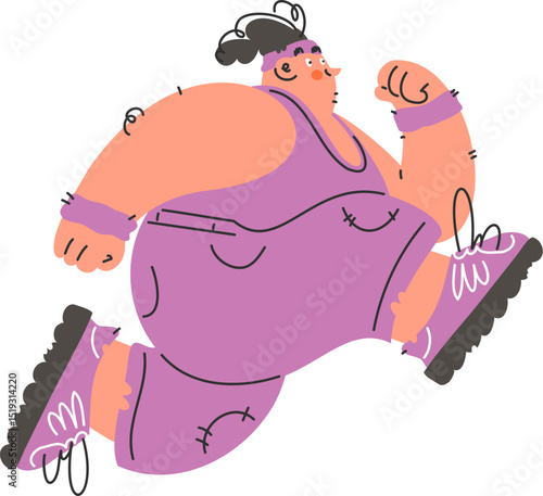 Woman running in a purple sportswear and shoes, fitness and healthy lifestyle.