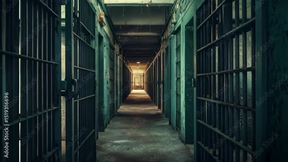 custom made wallpaper toronto digitalold prison with long dirty corridor