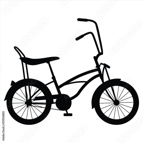 Vintage Lowrider Bicycles Vector. Low Rider Bicycle Illustration Set, Black and White Silhouettes. Collection of Different Lowrider Bicycles, Perfect for Logos, Designs, and More.