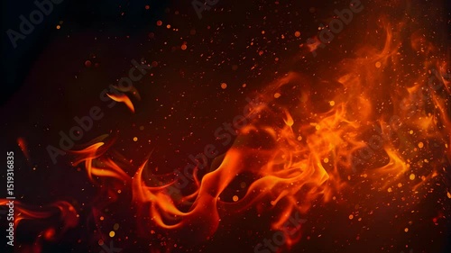 fire flames on black background