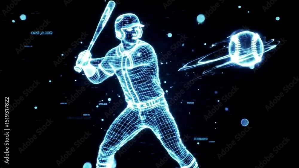 Dynamic Baseball Action Wireframe Baseball Player Swinging for the Fences Dynamic Baseball Action Wireframe Baseball Player Swinging for the Fences