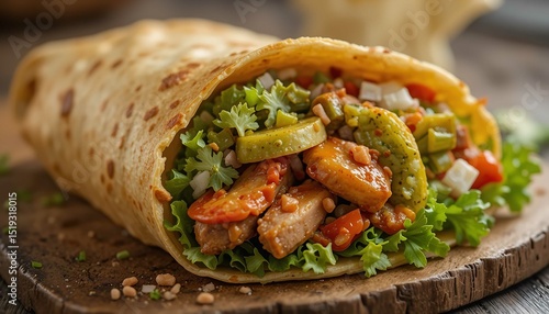 shawarma fresh roll sandwich vegetables, sauce meat chicken pork lamb beef taco tortilla flatbread wraps snack trend meal.