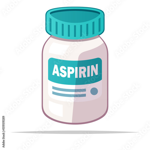 Aspirin bottle vector isolated illustration