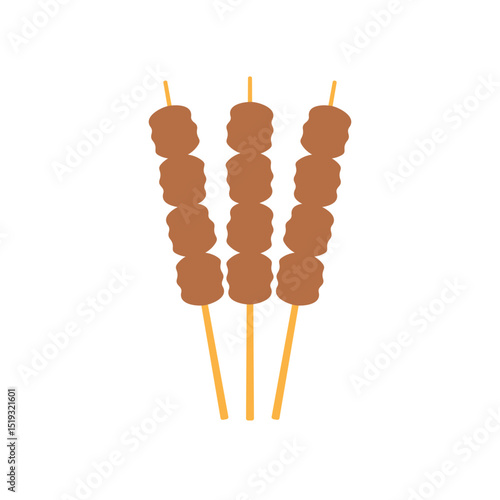 Satay indonesia traditional food vector illustration. Sate Indonesian street food 