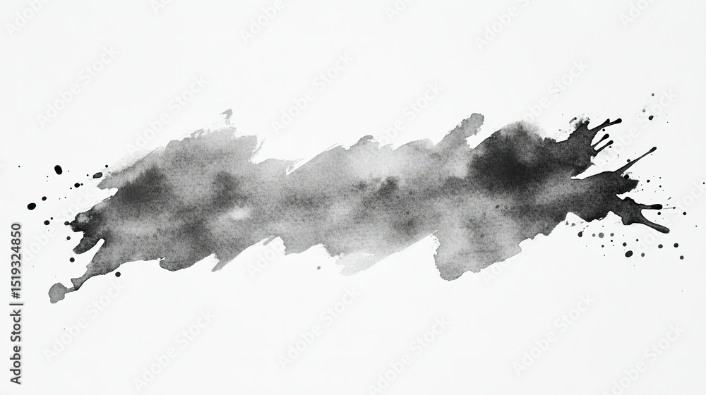 Obraz premium Abstract gray watercolor texture background with ink splatter effects and soft grunge imperfections. Low-contrast monochrome wash on paper-like surface, overhead seamless layout for antique book desig