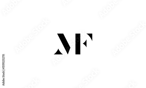 MF initial letters, monogram logo