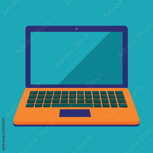 Modern Laptop Illustration, laptop computer with blank screen