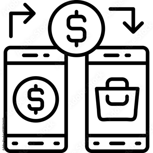 Transfer Money Icon Vector Element