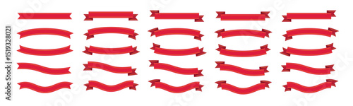 Free Download flat ribbon set collection vector graphic element decoration - GFXLoad