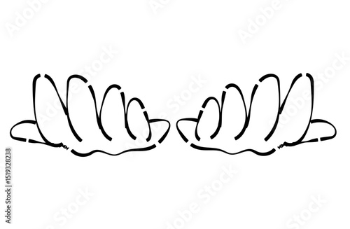 Cartoon Style Open Hands Offering Gesture Illustration