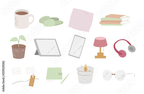 Colorful cozy items for home life