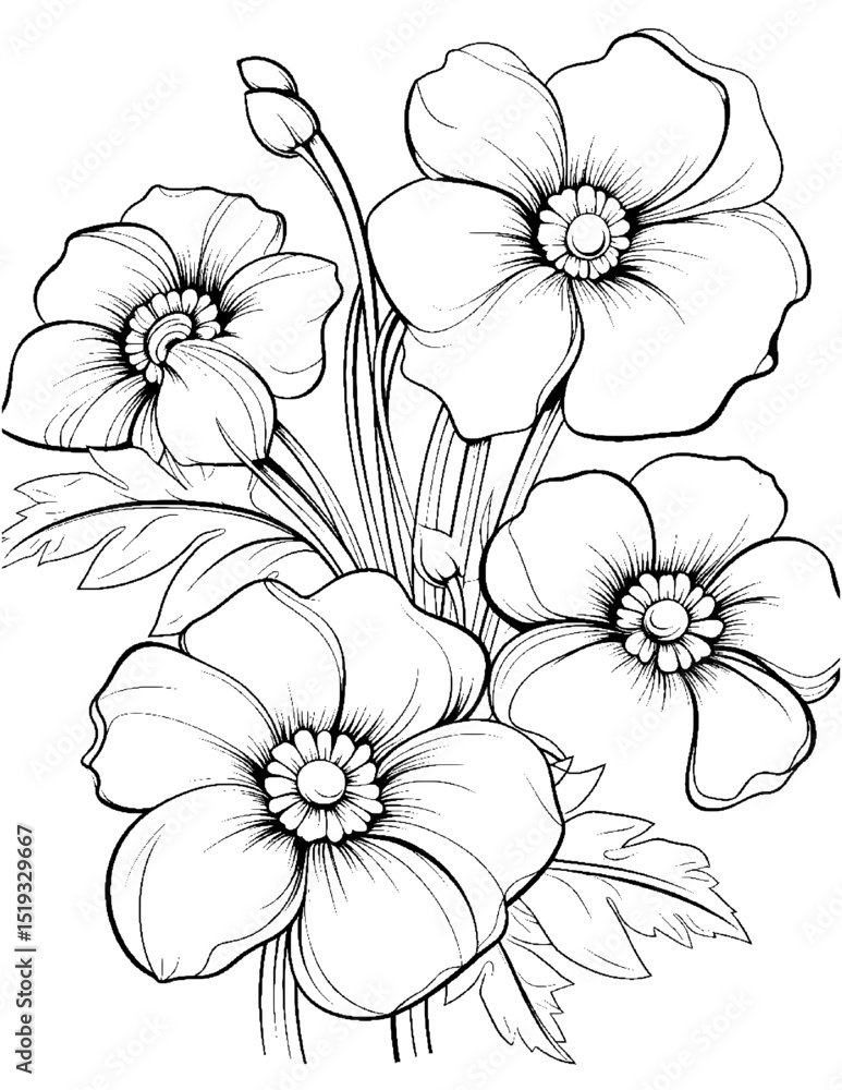 vector drawing of a hand drawn flower vector drawing of a hand drawn flower