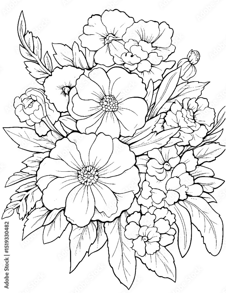 vector drawing of a hand drawn flower vector drawing of a hand drawn flower