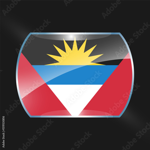 Free Download Antigua and Barbuda flags design vector illustration graphic of glossy buttons with identification pin vector illustration - GFXLoad
