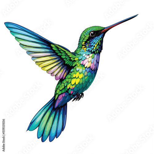 Hummingbird vector illustration isolated