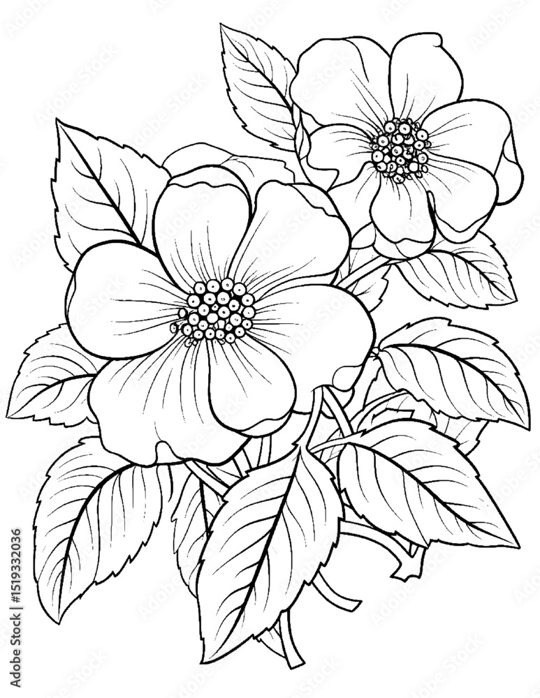 vector drawing of a hand drawn flower vector drawing of a hand drawn flower