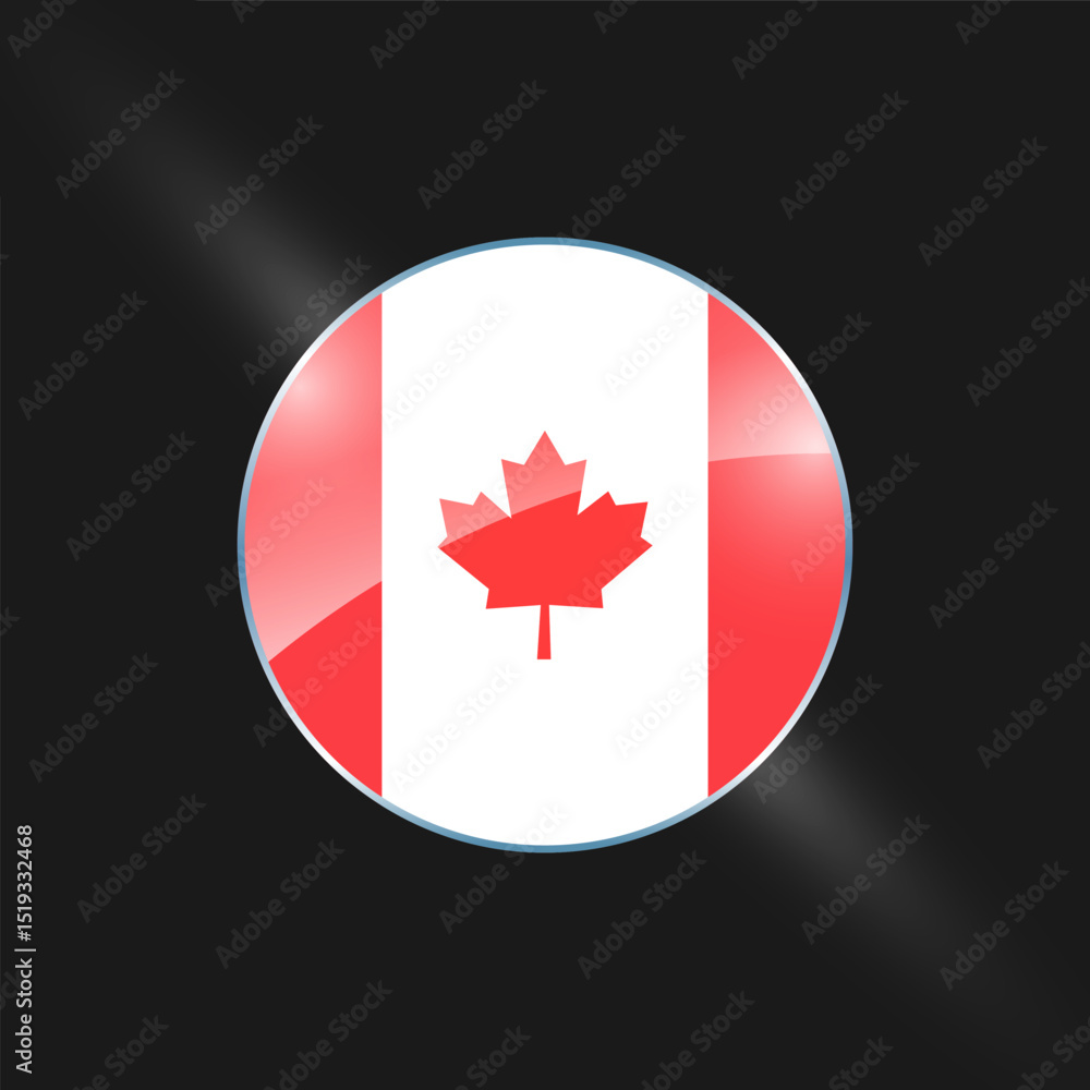 Fototapeta premium Canada flags design vector illustration graphic of glossy buttons with identification pin vector illustration