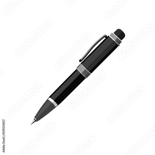 create a  executive black ballpoint pen vector art.svg