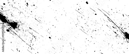 Vector abstract black overlay textures stamp with grunge effect ink stroke art background