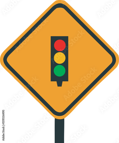 vector of traffic light road sign board. 