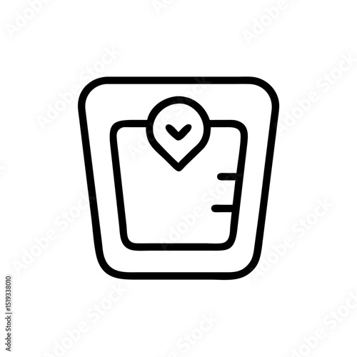 Bathroom scale icon in black line style on white background