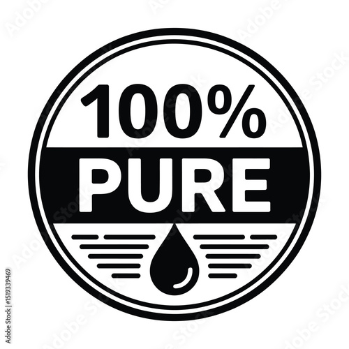 100 percent pure product label badge