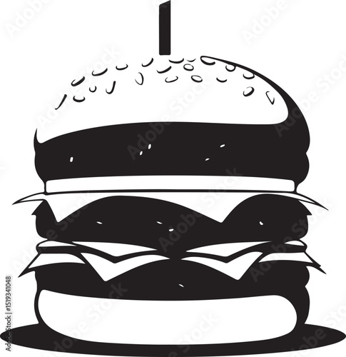 Multi Patties Burger Vector