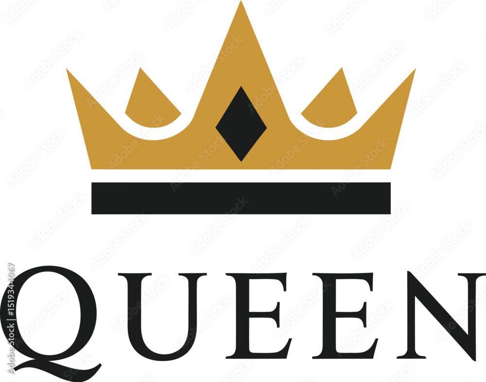 Elegant Queen Logo Design with Crown and Diamond for Branding and Identity Elegant Queen Logo Design with Crown and Diamond for Branding and Identity
