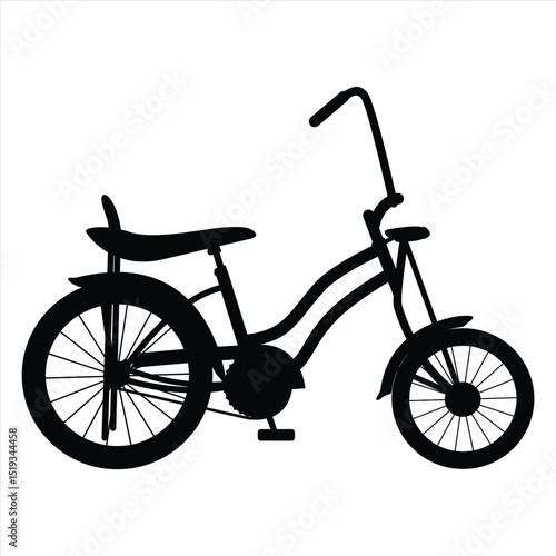Vintage Lowrider Bicycles Vector. Low Rider Bicycle Illustration Set, Black and White Silhouettes. Collection of Different Lowrider Bicycles, Perfect for Logos, Designs, and More.