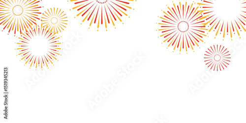 シンプルな打ち上げ花火のイラスト素材 ベクター 夏 お祭り イベント 白背景