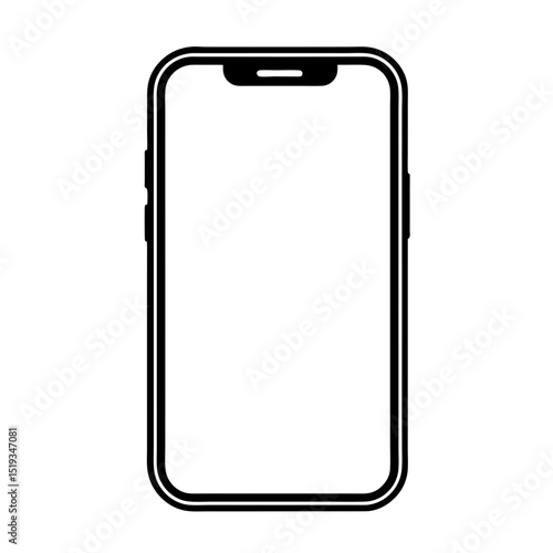 Illustration of a modern mobile smartphone with a blank screen