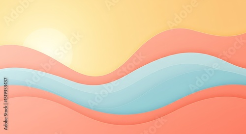 Colorful abstract wave vector design for summer business banner or web wallpaper