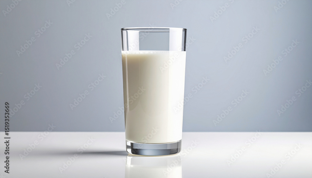 Glass of Fresh Milk on Clean Surface Glass of Fresh Milk on Clean Surface