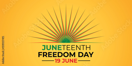 Juneteenth. Freedom Day. June 19. Holiday concept. Template for background, banner, card, poster with text inscription