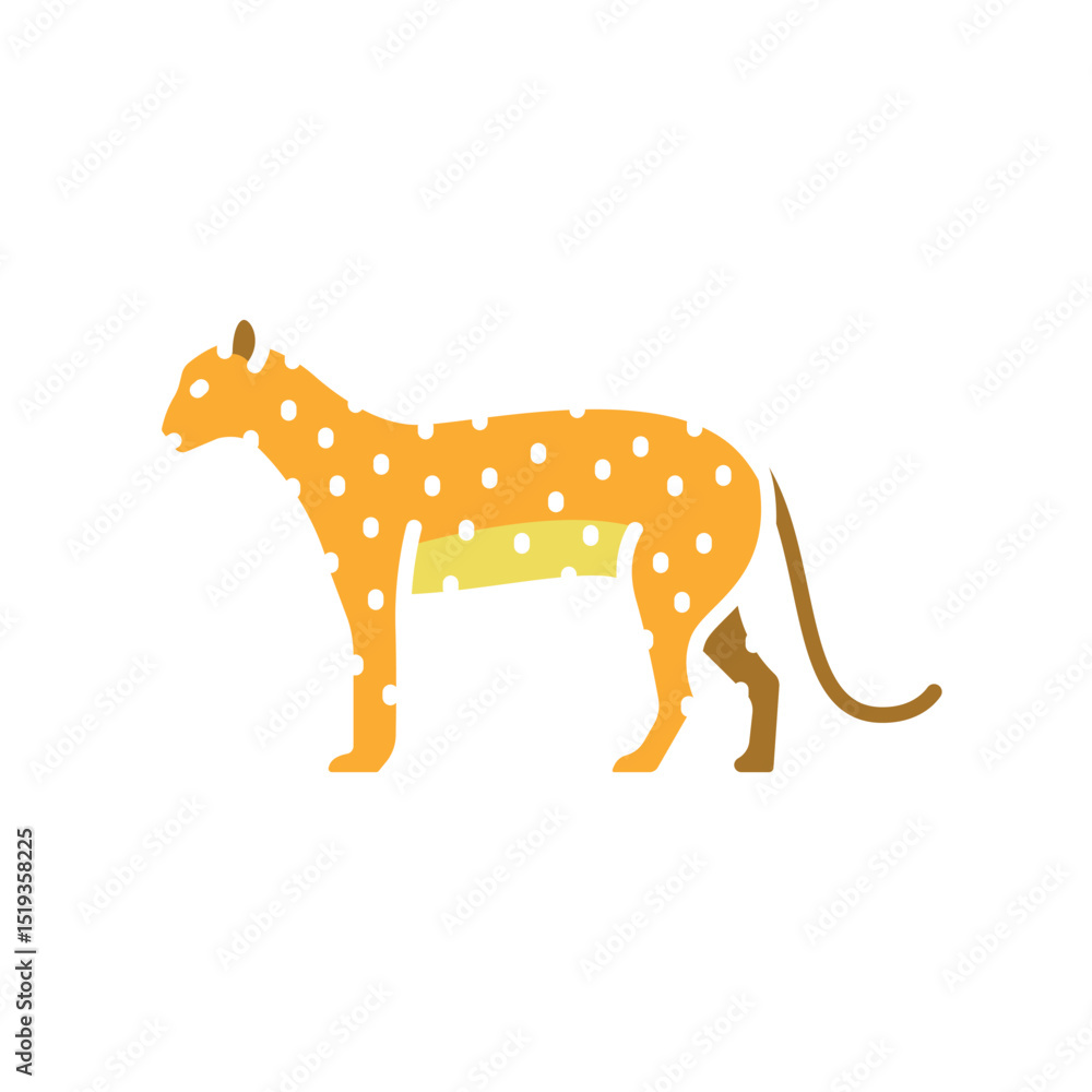 Fototapeta premium Indochinese Leopard color flat icon for digital and print projects.