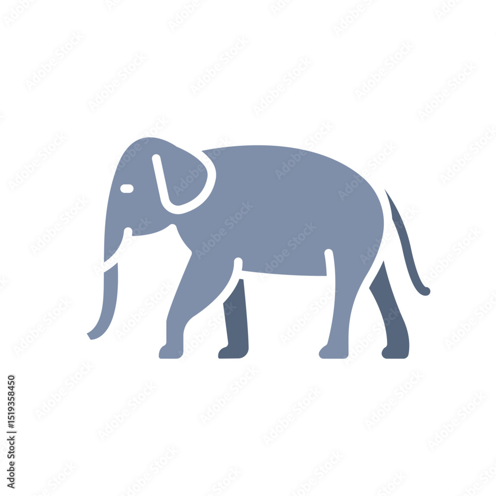 Fototapeta premium Elephant color flat icon for digital and print projects.