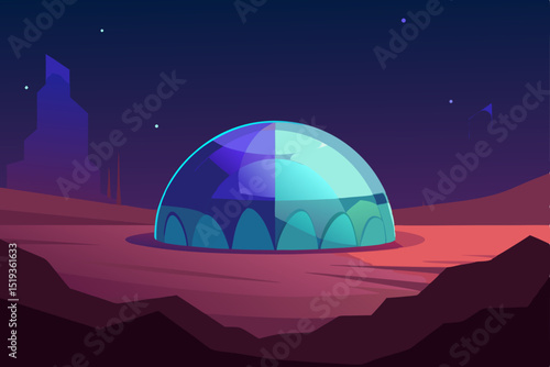 Futuristic Martian Dome A Sci-Fi Space Habitat Concept Art