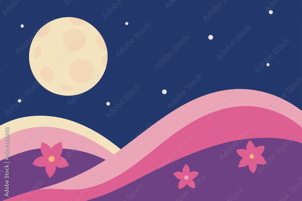 Dark night sky with moon and stars vector illustration Dark night sky with moon and stars vector illustration