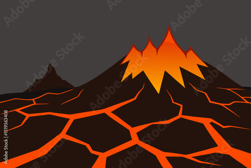 Vector illustration of a burning fire with orange and red flames, a hot and dangerous element design