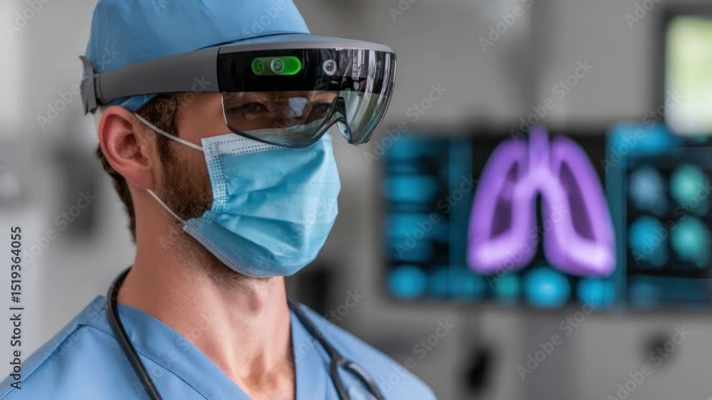 Medical Technology Integration: A dedicated medical professional, immersed in the advanced realm of augmented reality. Medical Technology Integration: A dedicated medical professional, immersed in the advanced realm of augmented reality.